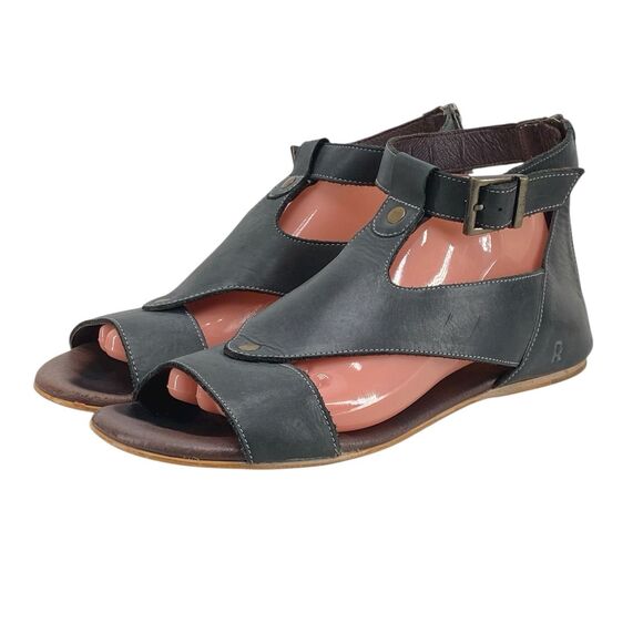 Roan By Bed Stu Women’s Charlie Sandal Size 8.5 Dark Blue Leather Shoes (HF19) - Picture 3 of 11